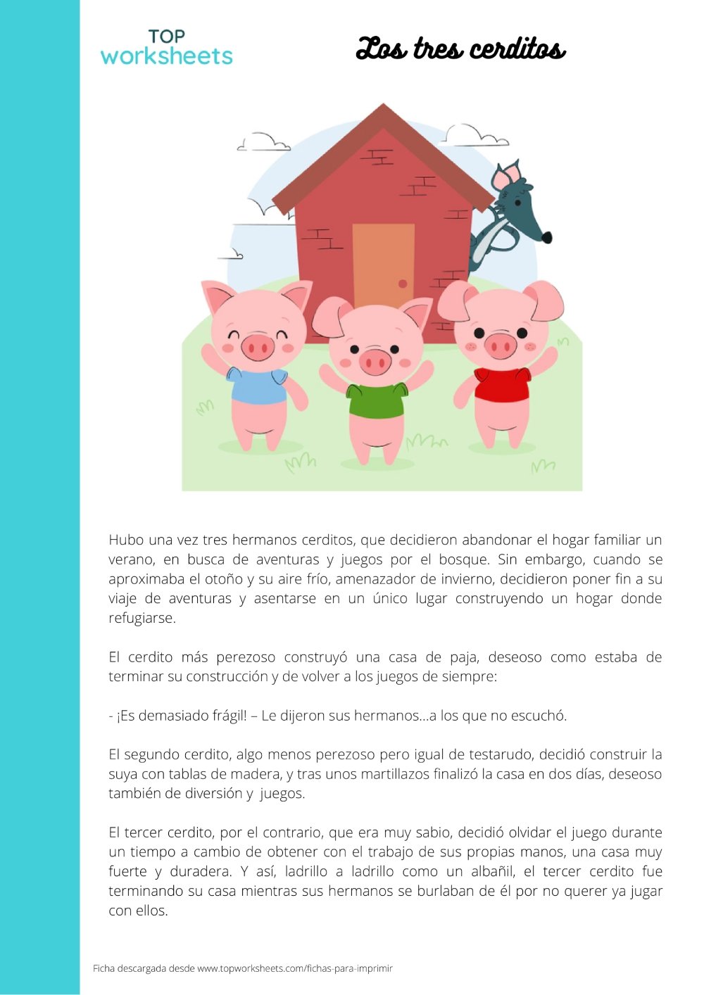 Los Tres Cerditos Defeat The Wolf With A Sturdy Brick Home